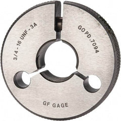 GF Gage - 3/4-16 Go Single Ring Thread Gage - Class 3A - Industrial Tool & Supply