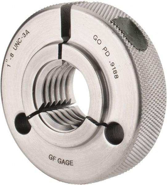 GF Gage - 1-8 Go Single Ring Thread Gage - Class 3A - Industrial Tool & Supply