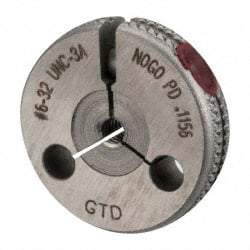 GF Gage - 6-32 No Go Single Ring Thread Gage - Class 3A - Industrial Tool & Supply