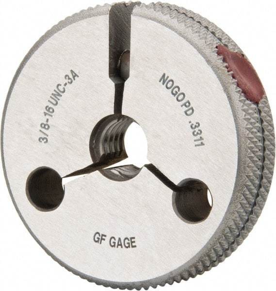 GF Gage - 3/8-16 No Go Single Ring Thread Gage - Class 3A - Industrial Tool & Supply