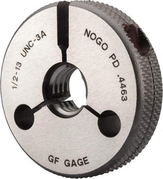 GF Gage - 1/2-13 No Go Single Ring Thread Gage - Class 3A - Industrial Tool & Supply