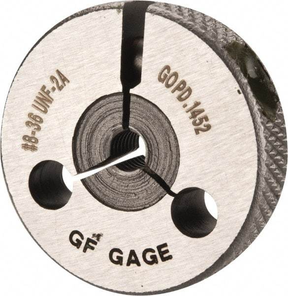GF Gage - 8-36 Go/No Go Double Ring Thread Gage - Class 2A - Industrial Tool & Supply