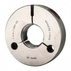 GF Gage - 1-1/4 - 7 Go/No Go Double Ring Thread Gage - Class 2A - Industrial Tool & Supply