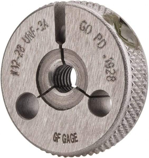 GF Gage - 12-28 Go/No Go Double Ring Thread Gage - Class 3A - Industrial Tool & Supply
