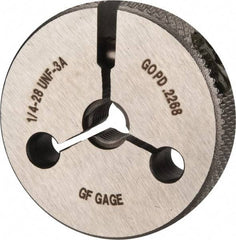 GF Gage - 1/4-28 Go/No Go Double Ring Thread Gage - Class 3A - Industrial Tool & Supply