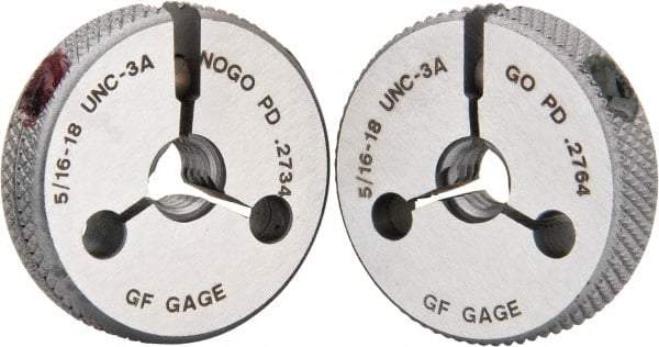 GF Gage - 5/16-18 Go/No Go Double Ring Thread Gage - Class 3A - Industrial Tool & Supply