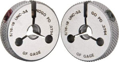 GF Gage - 5/16-18 Go/No Go Double Ring Thread Gage - Class 3A - Industrial Tool & Supply