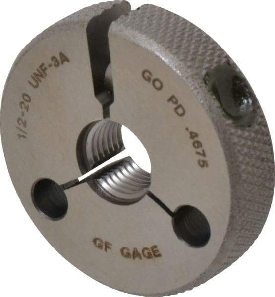 GF Gage - 1/2-20 Go/No Go Double Ring Thread Gage - Class 3A - Industrial Tool & Supply