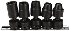 Proto - 5 Piece 3/8" Drive Impact Socket Set - 6 Points, 3/8" to 5/8" Range, Inch Measurement Standard - Industrial Tool & Supply