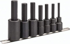 Proto - 7 Piece 1/2" Drive Inch Impact Hex Bit Socket Set - 1/4 to 5/8" Hex - Industrial Tool & Supply