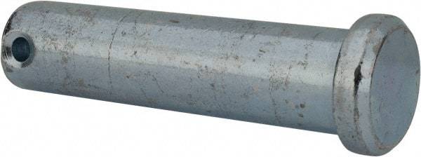 Made in USA - 5/8" Pin Diam, 2-1/2" OAL, Standard Clevis Pin - 5/32" Hole, 2-11/32" Usable Length, Zinc-Plated Steel - Industrial Tool & Supply