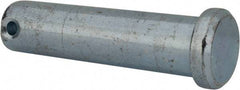 Made in USA - 5/8" Pin Diam, 2-1/2" OAL, Standard Clevis Pin - 5/32" Hole, 2-11/32" Usable Length, Zinc-Plated Steel - Industrial Tool & Supply