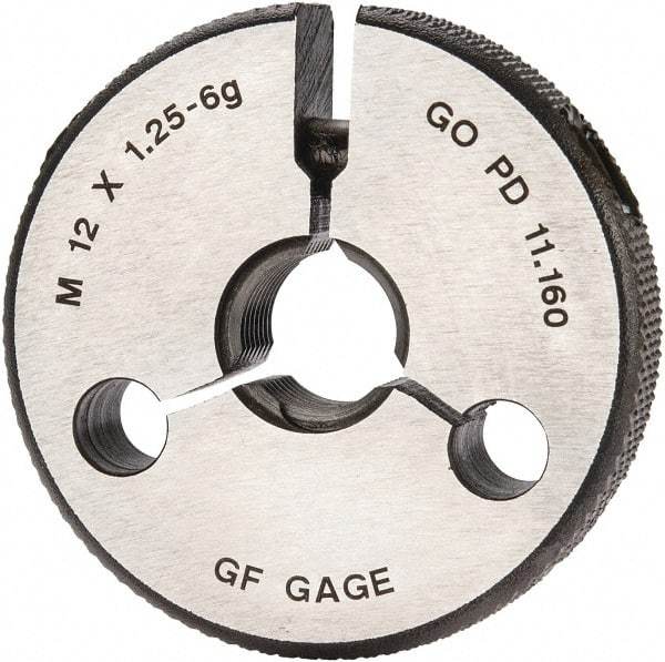 GF Gage - M12x1.25 Go Single Ring Thread Gage - Class 6G - Industrial Tool & Supply