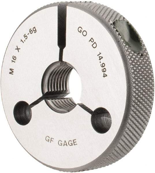 GF Gage - M16x1.5 Go Single Ring Thread Gage - Class 6G - Industrial Tool & Supply