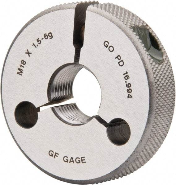 GF Gage - M18x1.5 Go Single Ring Thread Gage - Class 6G - Industrial Tool & Supply