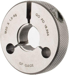 GF Gage - M20x1.5 Go Single Ring Thread Gage - Class 6G - Industrial Tool & Supply