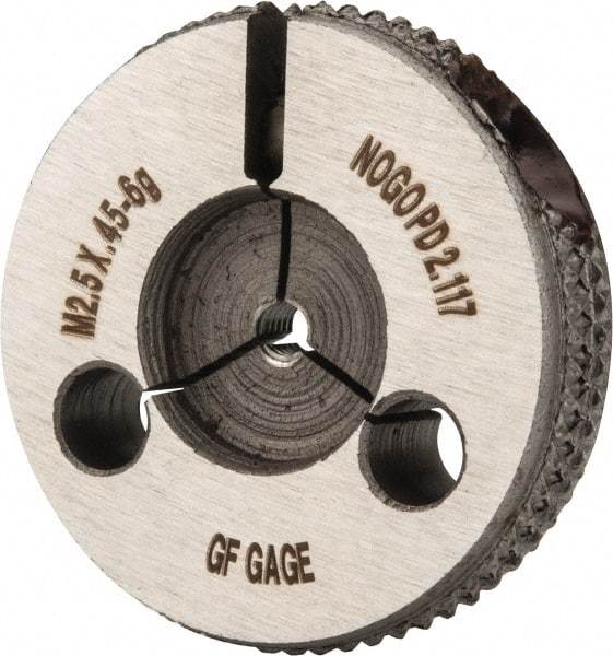 GF Gage - M2.5x0.45 No Go Single Ring Thread Gage - Class 6G - Industrial Tool & Supply