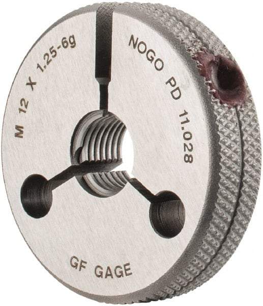 GF Gage - M12x1.25 No Go Single Ring Thread Gage - Class 6G - Industrial Tool & Supply
