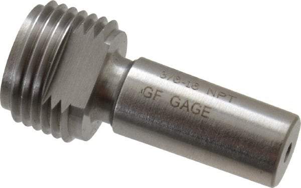 GF Gage - 3/8-18 Single End Tapered Plug Pipe Thread Gage - Handle Size 3, Handle Not Included, NPT-L1 Tolerance - Industrial Tool & Supply