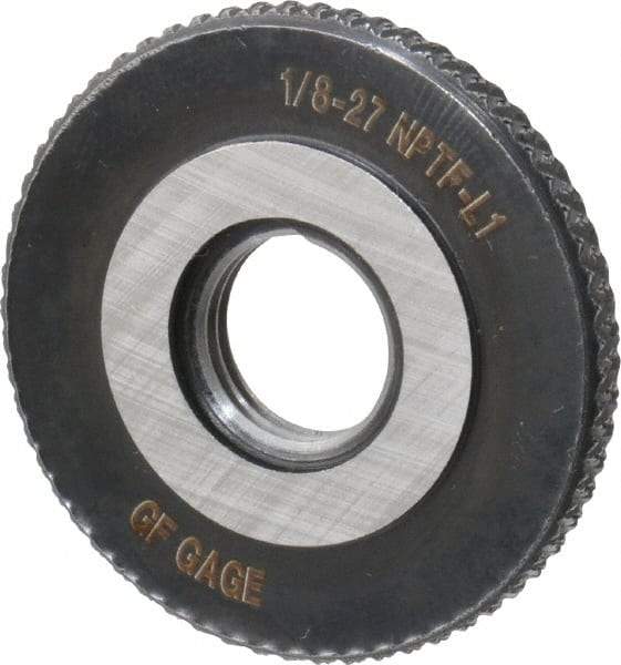 GF Gage - 1/8-27 Thread, Class L1, Ring Pipe Thread Gage - NPTF Thread - Industrial Tool & Supply