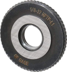 GF Gage - 1/8-27 Thread, Class L1, Ring Pipe Thread Gage - NPTF Thread - Industrial Tool & Supply