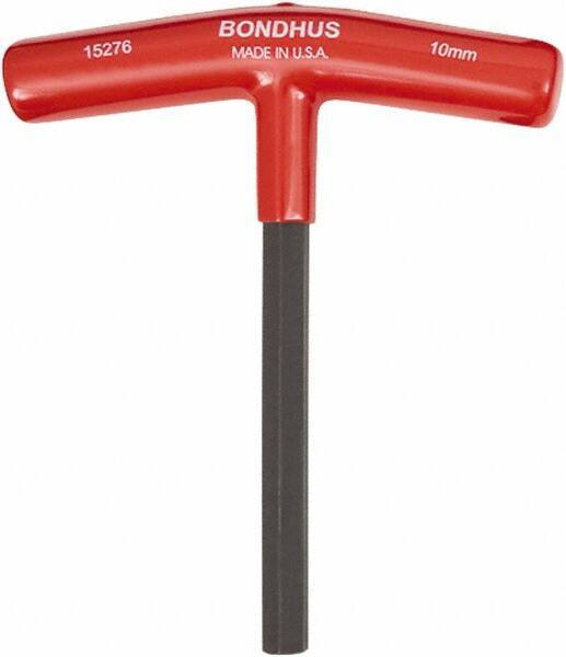 Bondhus - 10mm Hex, T-Handle Cushion Grip, Hex Key - 152mm OAL, Metric System of Measurement - Industrial Tool & Supply
