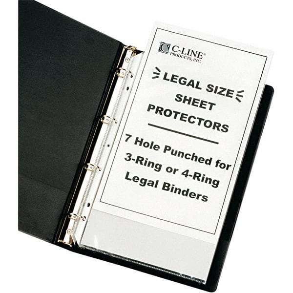C-LINE - 50 Piece Clear Sheet Protectors-Ring Binder - 14" High x 8-1/2" Wide - Industrial Tool & Supply