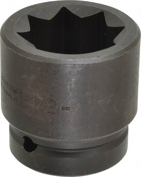 Proto - 1" Drive 1-1/2" Impact Socket - 8 Points, 2-13/16" OAL - Industrial Tool & Supply