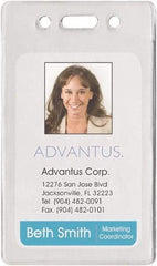 ADVANTUS - Clip-On Badge Holder - Clear - Industrial Tool & Supply