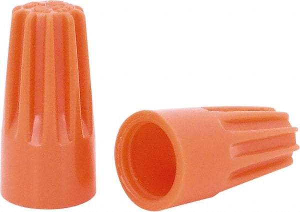 Ideal - 1, 18 + & 1, 20 to 2, 14 AWG, 600 Volt, Flame Retardant, Standard Twist on Wire Connector - Orange, 221°F - Industrial Tool & Supply