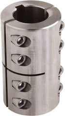 Climax Metal Products - 7/8" Inside x 1-5/8" Outside Diam, Two Piece Rigid Coupling with Keyway - 2-1/2" Long x 3/16" Keyway Width x 3/32" Keyway Depth - Industrial Tool & Supply