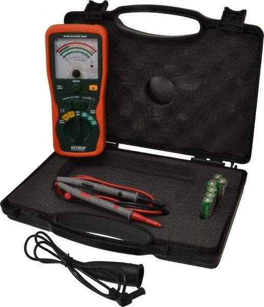 Extech - Analog Display, 400 Megohm Electrical Insulation Resistance Tester & Megohmmeter - 1,000 VDC Max Test Voltage, Powered by 1.5V AA Battery - Industrial Tool & Supply