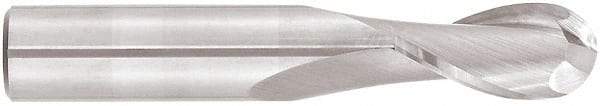 Niagara Cutter - 5/16" Diam, 1" LOC, 2 Flute Solid Carbide Ball End Mill - TiAlN Finish, Single End, 4" OAL, 5/16" Shank Diam, Spiral Flute - Industrial Tool & Supply