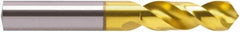 Guhring - 7.9mm 118° Spiral Flute Cobalt Screw Machine Drill Bit - TiN Finish, Right Hand Cut, 37mm Flute Length, 79mm OAL, Four Facet, Split Point, Straight Shank - Industrial Tool & Supply