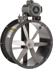 Americraft - 3/4 hp 12" TEFC Belt Drive Tube Axial Duct Fan - 2,044 CFM at 0 Static Pressure, 3,450 RPM, Single Phase - Industrial Tool & Supply