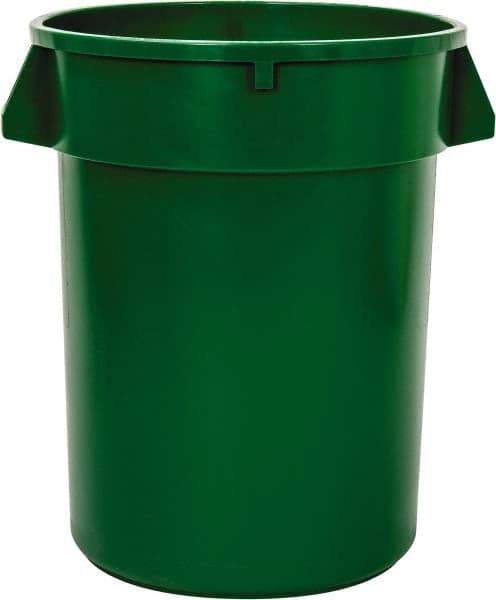 PRO-SOURCE - 32 Gal Green Round Trash Can - Polyethylene - Industrial Tool & Supply