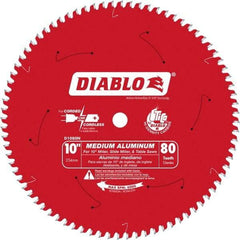 Freud - 10" Diam, 5/8" Arbor Hole Diam, 80 Tooth Wet & Dry Cut Saw Blade - Carbide-Tipped, Burr-Free Action, Standard Round Arbor - Industrial Tool & Supply