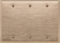 Cooper Wiring Devices - 3 Gang, 4-1/2 Inch Long, Standard Blank Wall Plate - Blank, Rose, Antimicrobial Copper - Industrial Tool & Supply