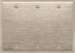 Cooper Wiring Devices - 3 Gang, 4-1/2 Inch Long, Standard Blank Wall Plate - Blank, White Bronze, Antimicrobial Copper - Industrial Tool & Supply