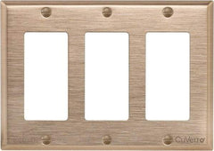 Cooper Wiring Devices - 3 Gang, 4-1/2 Inch Long, Standard Switch Plate - Decorator Switch, Rose, Antimicrobial Copper - Industrial Tool & Supply