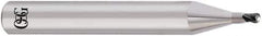 OSG - 0.8mm Diam, 0.5mm LOC, 2 Flute Solid Carbide Ball End Mill - TiAlN Finish, Single End, 45mm OAL, 4mm Shank Diam, Spiral Flute - Industrial Tool & Supply