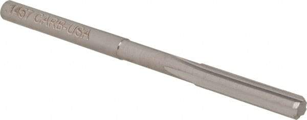 OSG - 3.7mm Solid Carbide Chucking Reamer - Straight Flute, 3.57mm Straight Shank, 19mm Flute Length, 64mm OAL - Industrial Tool & Supply