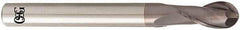 OSG - 1mm Diam, 2.5mm LOC, 2 Flute Solid Carbide Ball End Mill - TiAlN Finish, Single End, 60mm OAL, 6mm Shank Diam, Spiral Flute - Industrial Tool & Supply