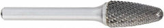 OSG - 1/2" Cut Diam, 1/4" Shank Diam, Tree with Radius Head Burr - Carbide, Radius End, 1" LOC, 6" OAL - Industrial Tool & Supply