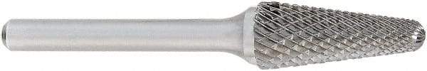 OSG - 1/2" Cut Diam, 1/4" Shank Diam, Taper Head Burr - Carbide, Radius End, 1-1/8" LOC, 6" OAL - Industrial Tool & Supply