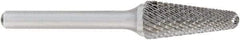 OSG - 3/8" Cut Diam, 1/4" Shank Diam, Taper Head Burr - Carbide, Radius End, 1-1/16" LOC, 6" OAL - Industrial Tool & Supply