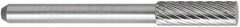 OSG - 3/16" Cut Diam, 1/8" Shank Diam, Cylinder Head Fluted Cut Burr - Carbide, Flat End, 1/2" LOC, 1-1/2" OAL - Industrial Tool & Supply