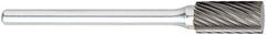 OSG - 6mm Cut Diam, 6mm Shank Diam, Cylinder with End Cut Head Fluted Cut Burr - Carbide, End Cut End, 5mm LOC, 50mm OAL - Industrial Tool & Supply