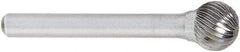 OSG - 6mm Cut Diam, 6mm Shank Diam, Cylinder Head Fluted Cut Burr - Carbide, Flat End, 12mm LOC, 50mm OAL - Industrial Tool & Supply