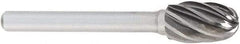 OSG - 19mm Cut Diam, 6mm Shank Diam, Oval Head Fluted Cut Burr - Carbide, Radius End, 25mm LOC, 50mm OAL - Industrial Tool & Supply
